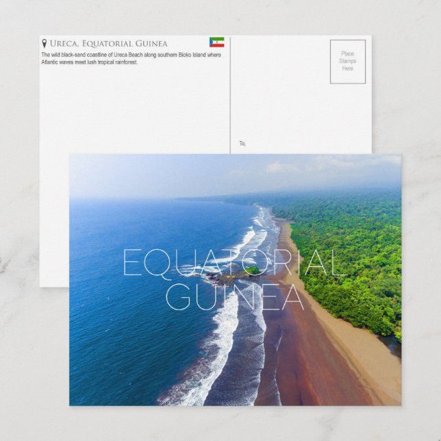 Ureca Beach, Ekvatorialguinea Resebrevkort Vykort (Fram/baksida)