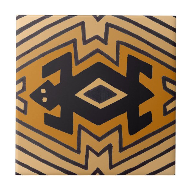 Urfolk Amerikan Mimbres Björn Kakelplatta (Framsidan)