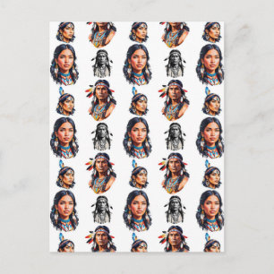 Urfolk Indian Stammens Mönsterdesign Vykort