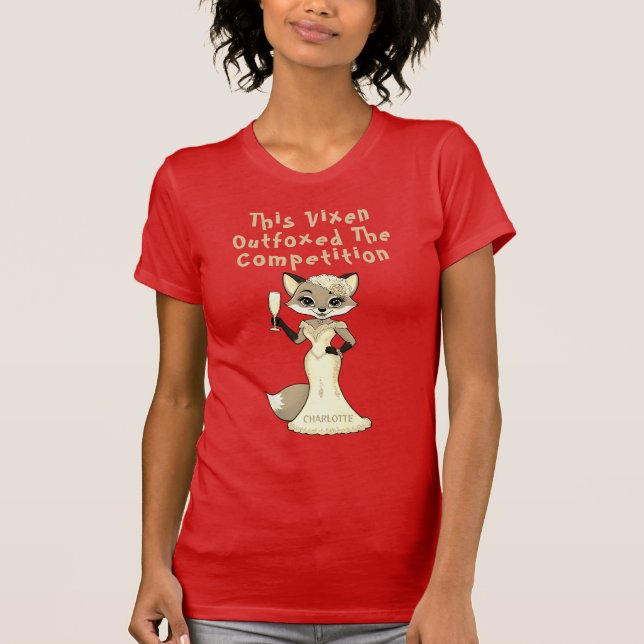 Urfoxat Konkurrensen Sjungande Möhippa Röd Räv Pun T Shirt (Framsida)