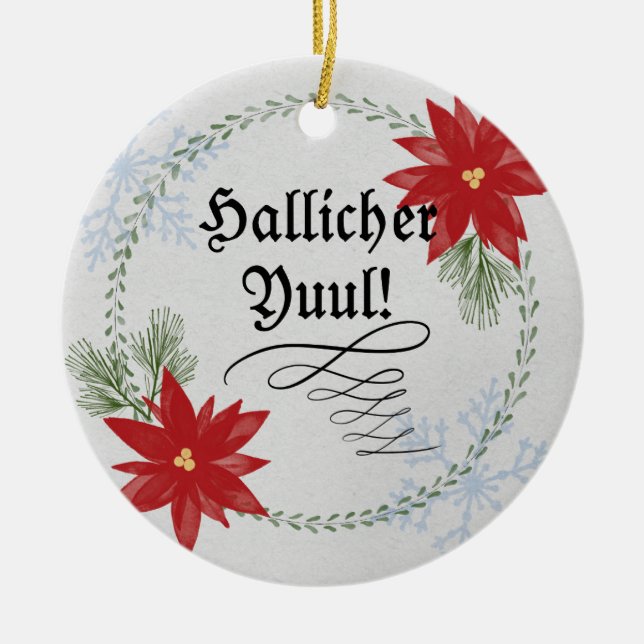 Urglaawe Yuul Ornament! Julgransprydnad Keramik (Framsidan)