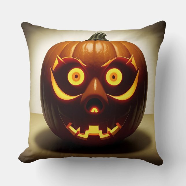 Urgröpt Halloween-pumpa Kudde (Framsida)