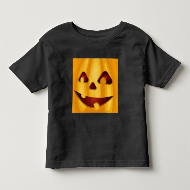 Urgröpt pumpa leende Halloween-design  T Shirt (Framsida)