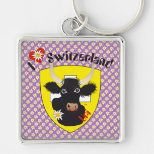 Uri-Schweiz - Suisse - Svizzera Schlüsselanhänger Fyrkantig Silverfärgad Nyckelring
