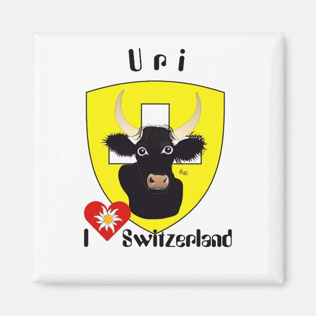 Uri Schweiz Suisse Svizzera Svizra Magnet (Framsidan)