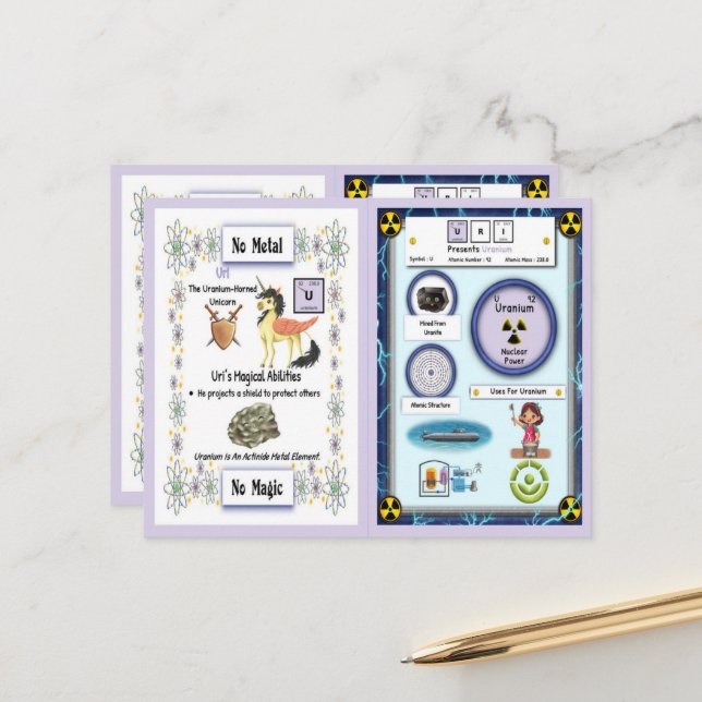 Uri - Unicorn-kort för uranhorn Vykort (Fram/Back In Situ)