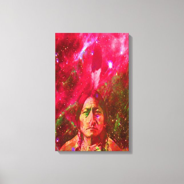Urinamerikansk spöke av Sitting Bull Canvastryck (Framsida)