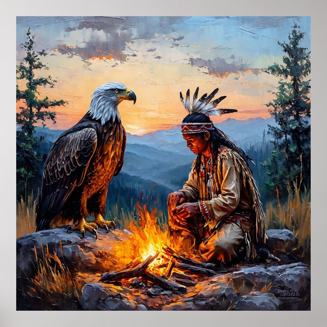 Urinbevånarande Andlig Kraftfull Frihet Dekor 🦅🌄 (Framsidan)