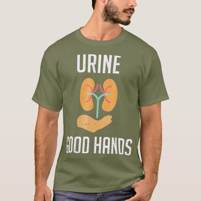 Urine Bra Händer Funny Pun Dialysis Tech Joke T Shirt (Framsida)