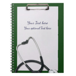 Urklipp för medicinsk Grönt med stetoskop Anteckningsbok