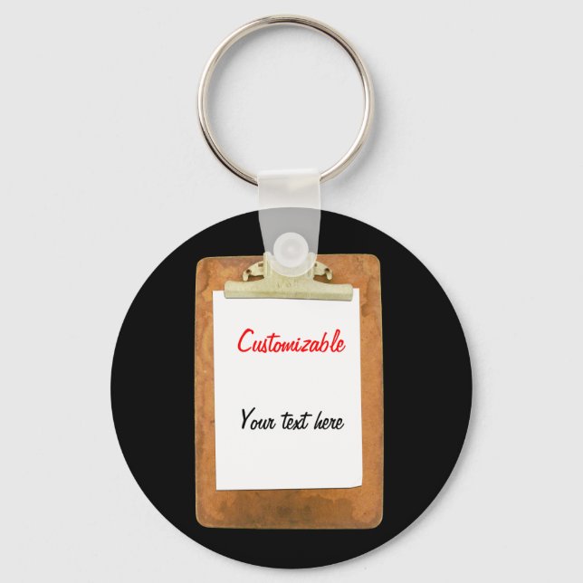 Urklipp med oformaterad vit Papper Nyckelring (Framsida)