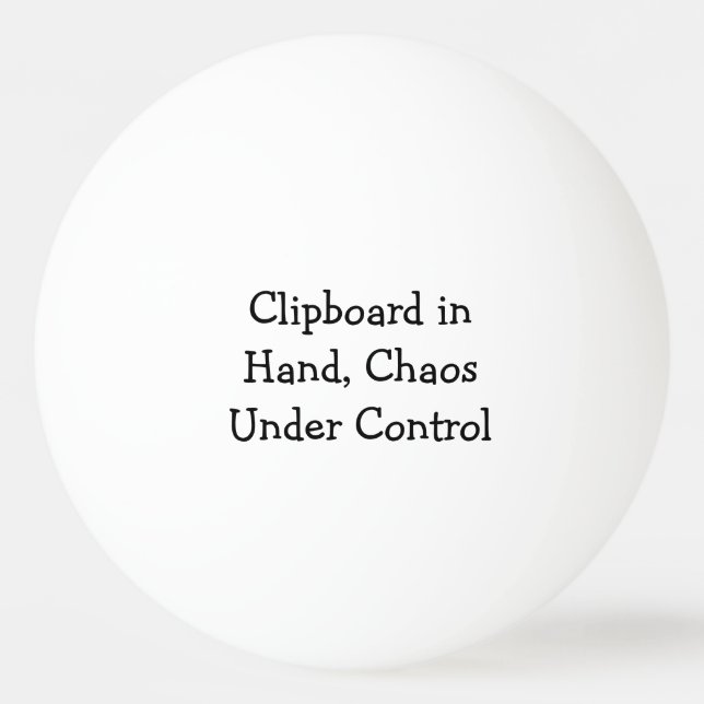Urklippsblocket i Hand, Kaos Under Kontroll Pingisboll (Framsidan)