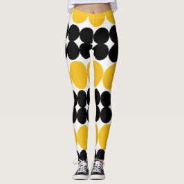 Urklippscirklar, Gult och Mönster-design Leggings