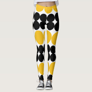 Urklippscirklar, Gult och Mönster-design Leggings