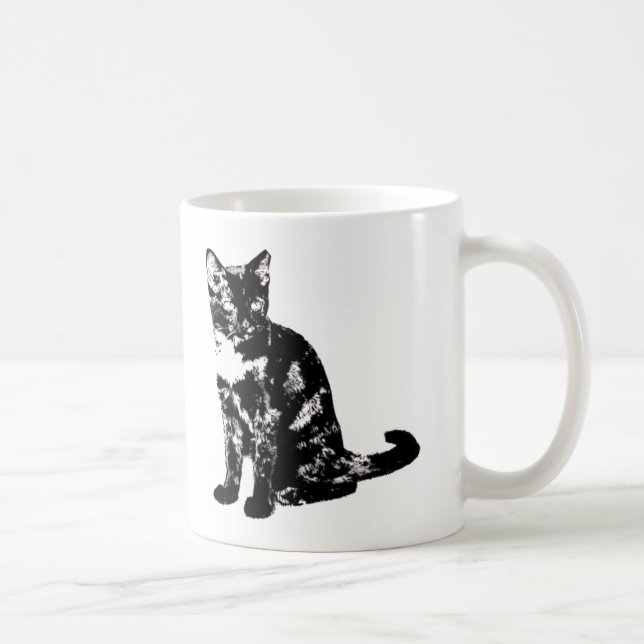 Urklippt järnhaltig katt kaffemugg (Höger)
