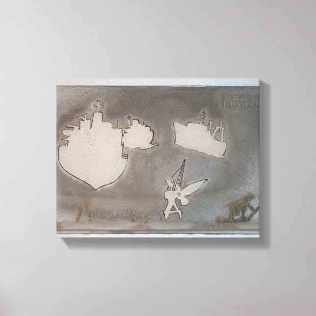 Urlastning K7 1986 - arbetsyta med blandad media Canvastryck (Framsida)