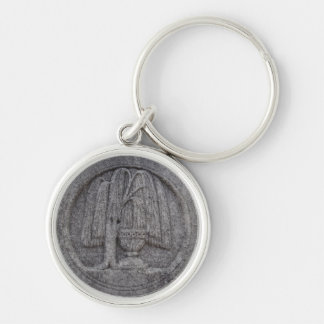 Urn- & pilnyckelring rund silverfärgad nyckelring