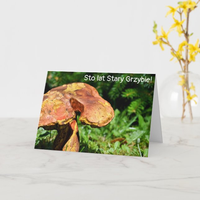 Urodziny - Lustigt polskt födelsedagskort Kort (Gul blomma)