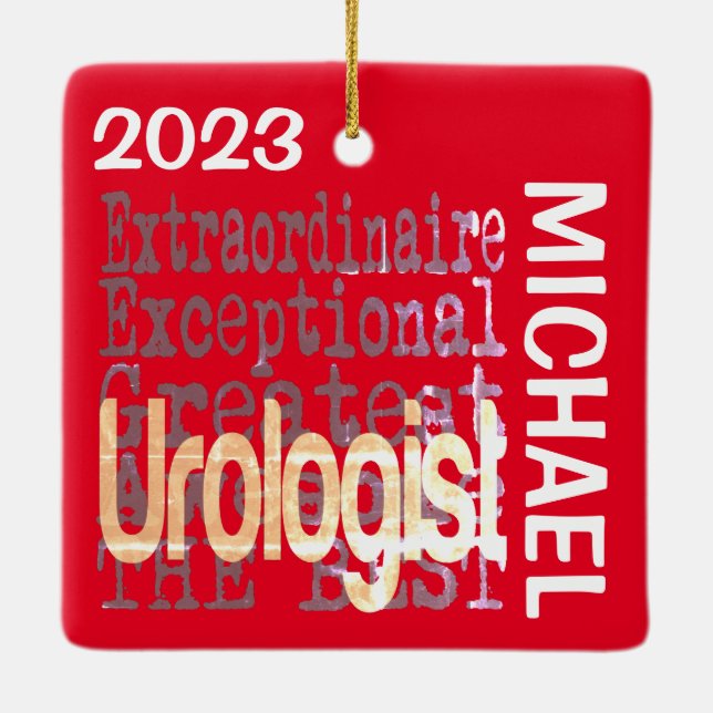 Urologist Extraordinaire ANPASSNINGSBAR Julgransprydnad Keramik (Baksida)