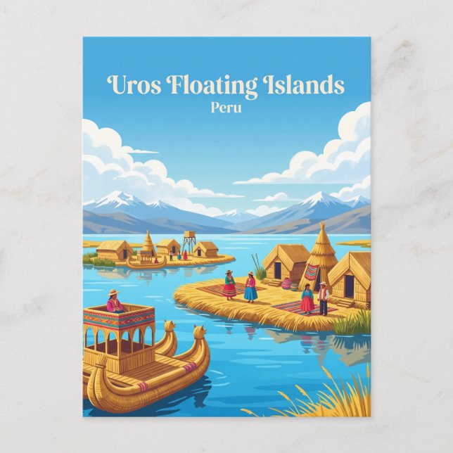 Uros Flytande Öar Peru Vykort (Framsida)