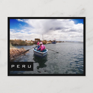 Uros på Sjö Titicaca, Perus svarta ram-vykort Vykort