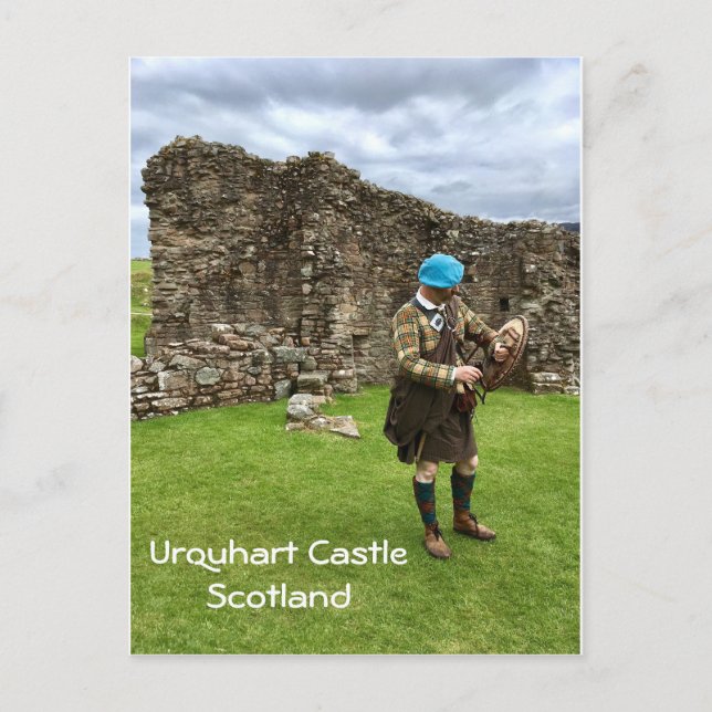 Urquhart Castle i Skottland, Jacobite Man i Kilt Vykort (Framsida)