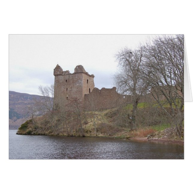 Urquhart Castle, Loch Ness, Skottland OBS Kort (Framsidan Horizontal)