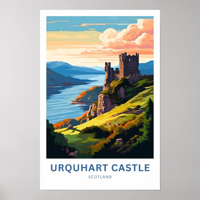 Urquhart Castle Scotland Travel Skriv ut Poster (Framsidan)