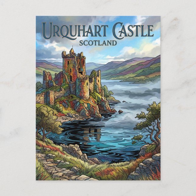 Urquhart Castle Skottland Vykort (Framsida)
