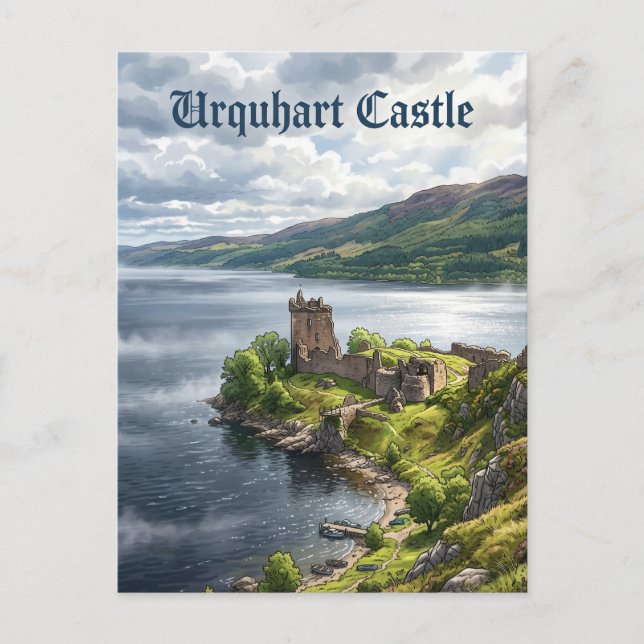 Urquhart Castle Storbritannien Vykort (Framsida)