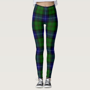 Urquhart-tartan blågrön rutig leggings