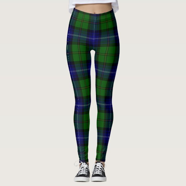 Urquhart-tartan blågrön rutig leggings (Framsida)