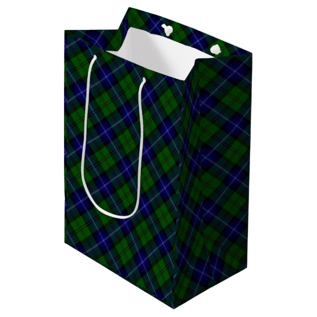 Urquhart tartan blue grönt plaid (Framsidan Vinklad)