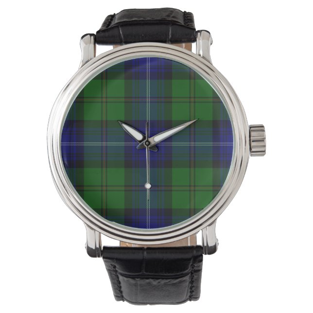 Urquhart tartan blue grönt plaid armbandsur (Framsida)