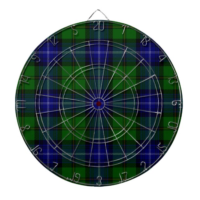 Urquhart tartan blue grönt plaid darttavla (Framsidan)