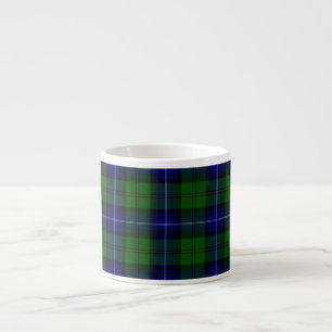 Urquhart tartan blue grönt plaid espressomugg