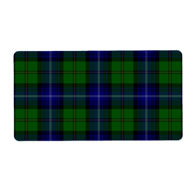 Urquhart tartan blue grönt plaid fraktsedel (Framsidan)