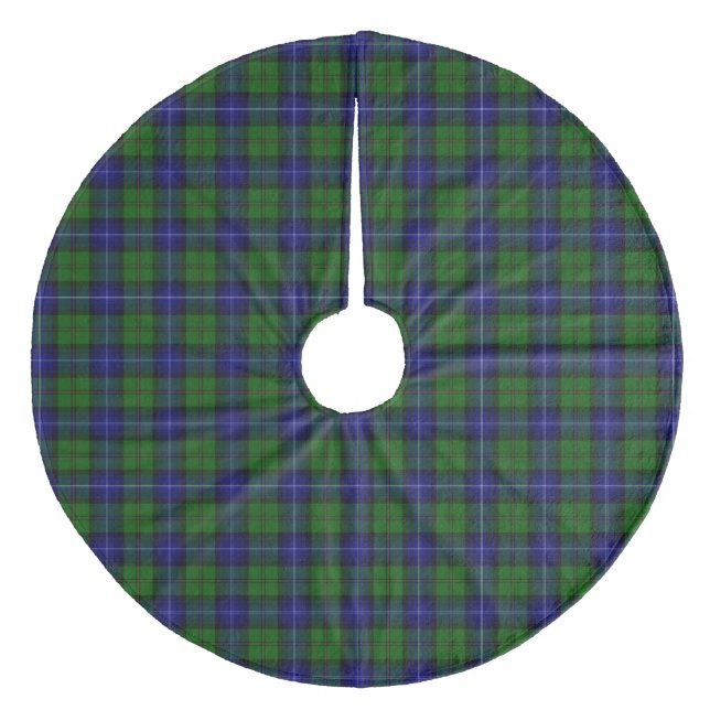 Urquhart tartan blue grönt plaid julgransmatta fleece (Framsidan)