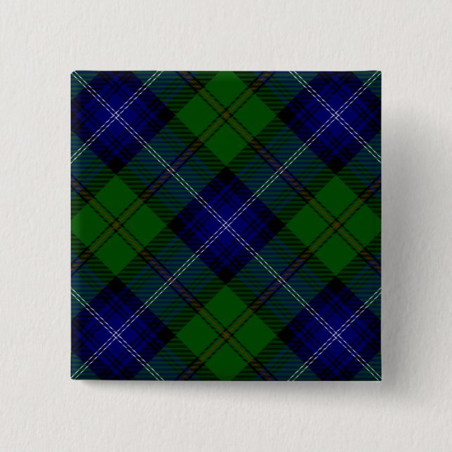 Urquhart tartan blue grönt plaid knapp (Framsida)