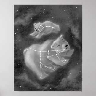 Ursa Major och Ursa Minor Bears Poster