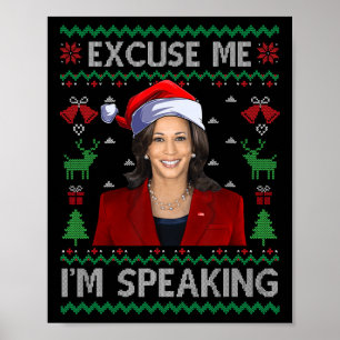 Ursäkta att jag talar på god jul Kamala Harri Poster