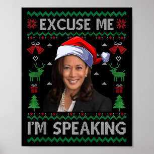 Ursäkta att jag talar på god jul Kamala Harri Poster