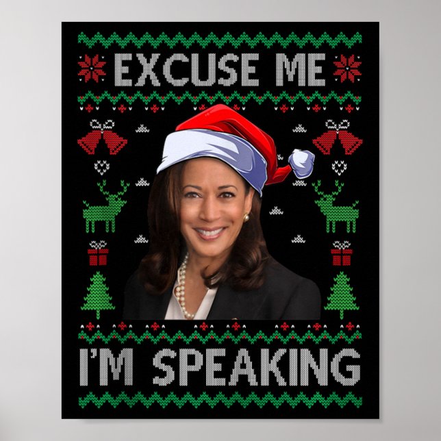 Ursäkta att jag talar på god jul Kamala Harri Poster (Framsidan)