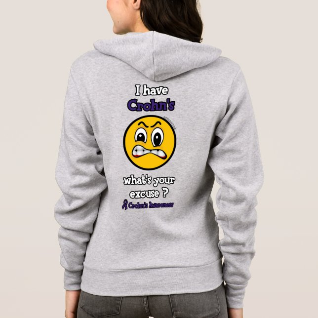 Ursäkta... Crohns Hoodie T Shirt (Baksida)