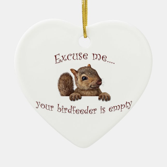 Ursäkta...din fågelmatare är tom julgransprydnad keramik (Framsidan)