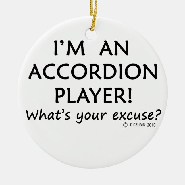 Ursäkta för Accordion Player Julgransprydnad Keramik (Framsidan)