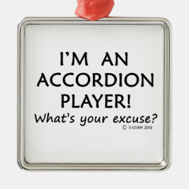Ursäkta för Accordion Player Julgransprydnad Metall