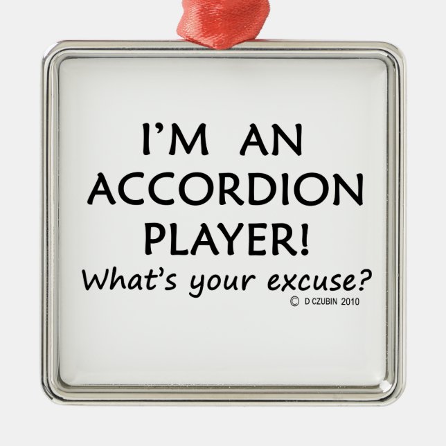 Ursäkta för Accordion Player Julgransprydnad Metall (Framsidan)