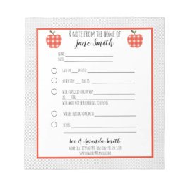 Ursäkta för Red Play Apple School-anteckning Anteckningsblock