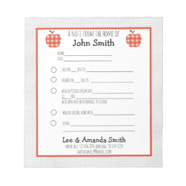 Ursäkta för Red Play Apple School-anteckning Anteckningsblock